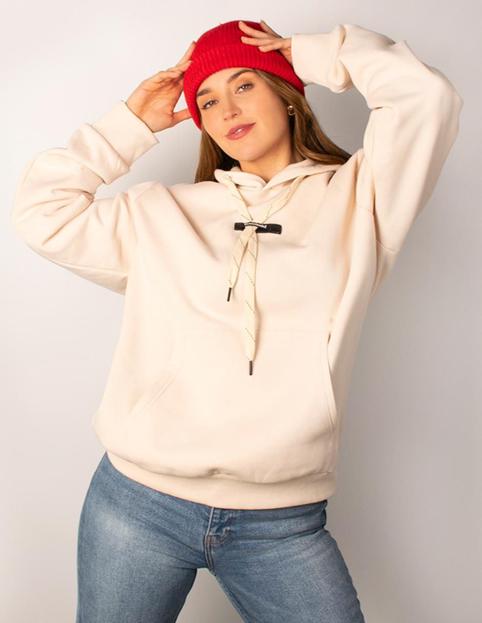 Sudadera con capucha y bolsa para mujer