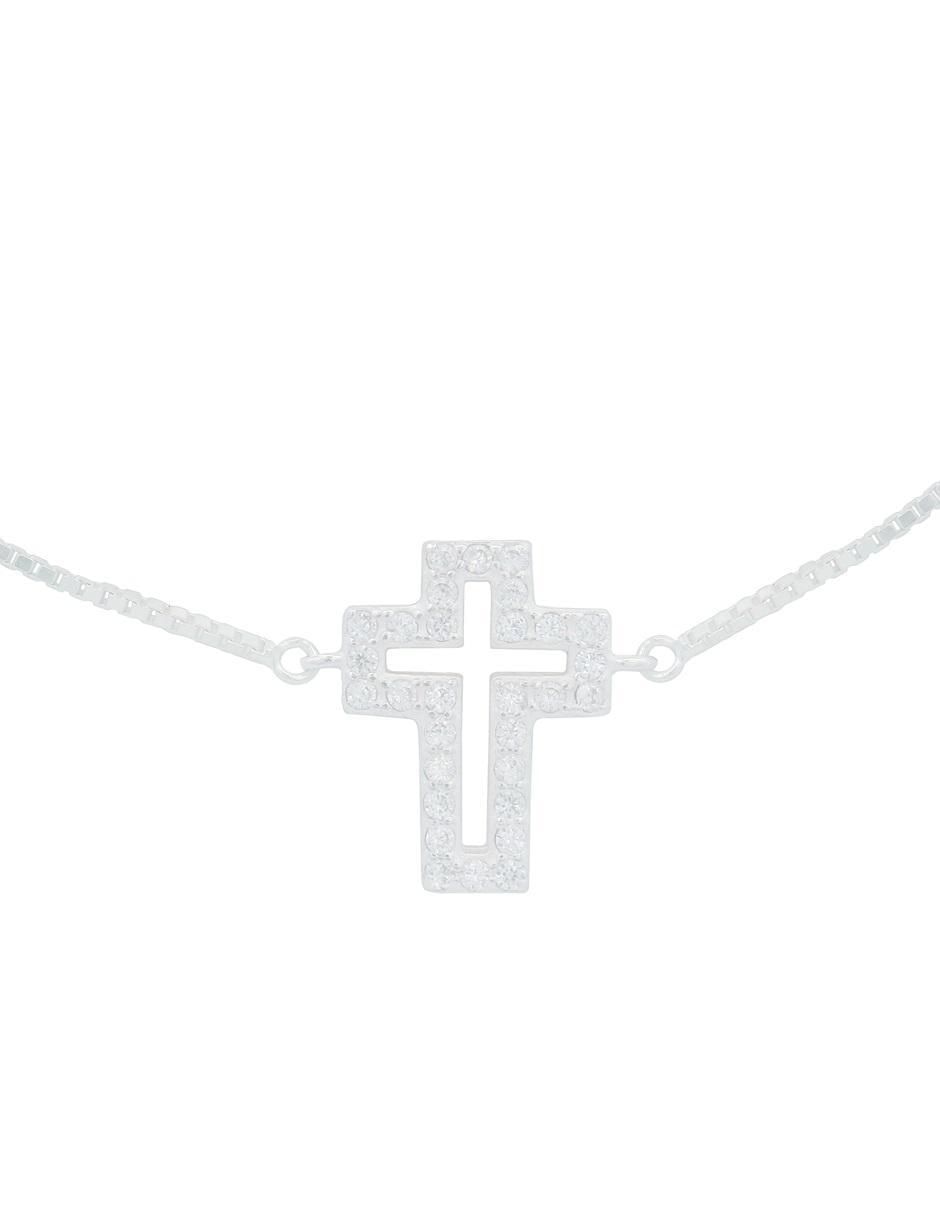 Pulsera de plata con zirconia P 925 acabado pulido 2
