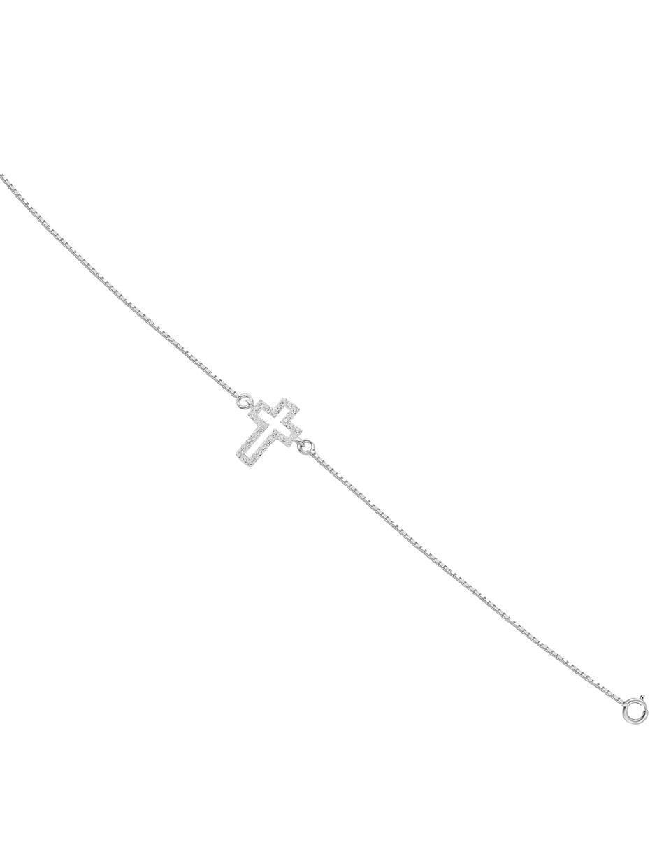 Pulsera de plata con zirconia P 925 acabado pulido 4
