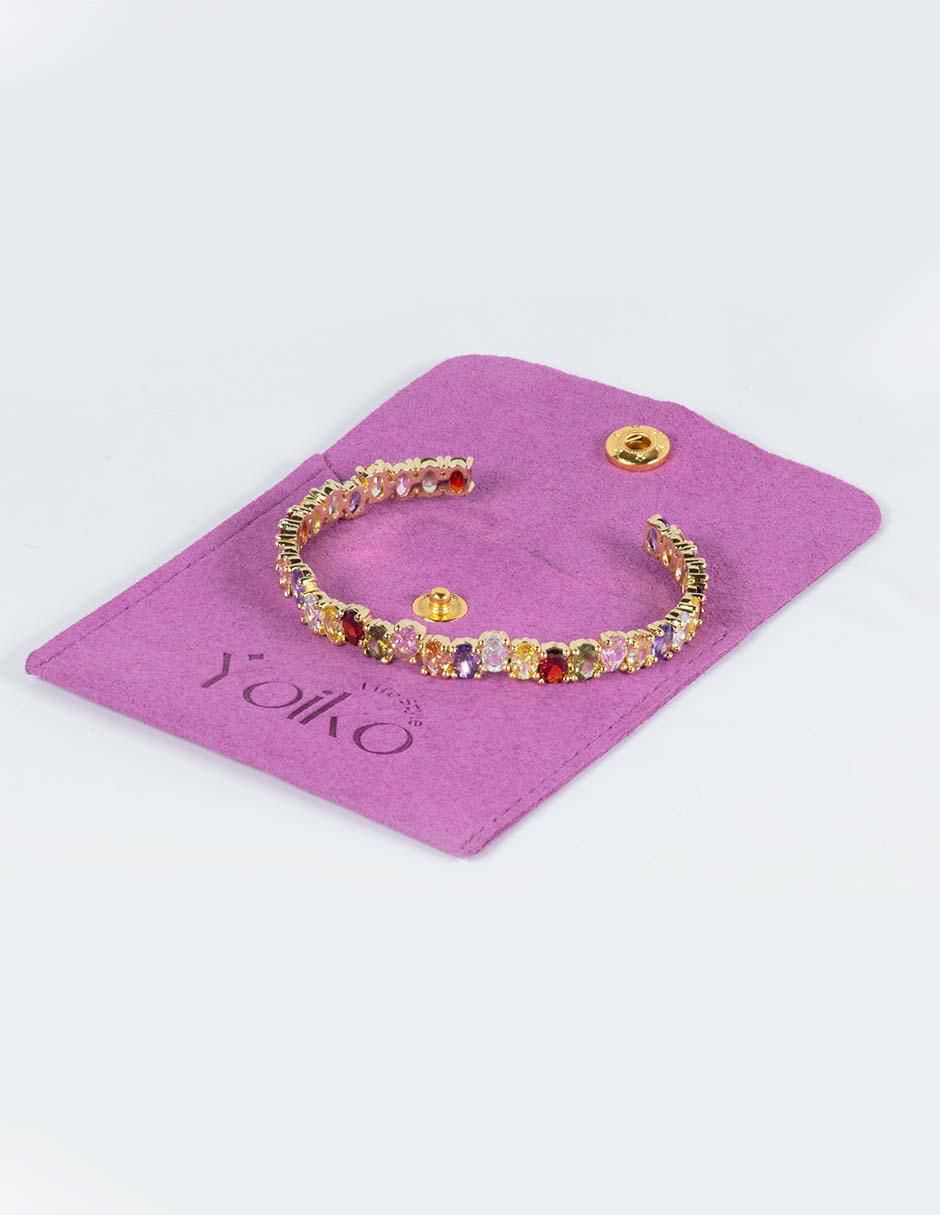 Brazalete con zirconia Sara acabado baño de oro 14 K 5