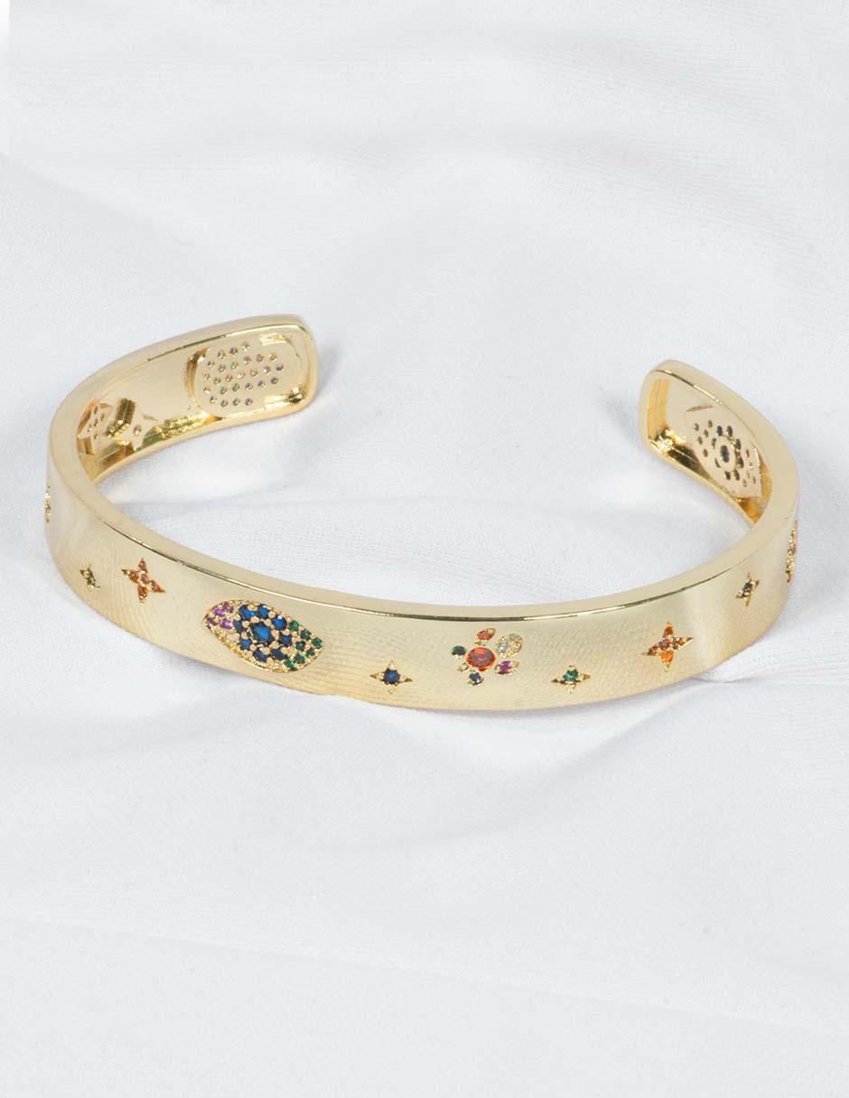 Brazalete con zirconia Carmen acabado baño de oro 14 K 2
