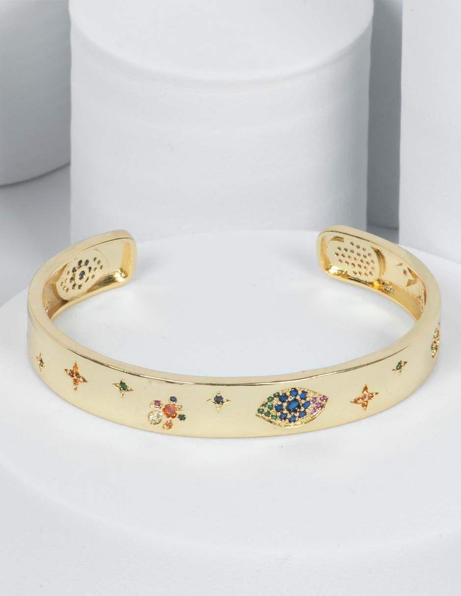 Brazalete con zirconia Carmen acabado baño de oro 14 K 3