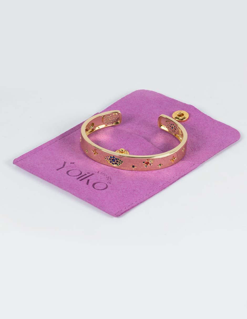 Brazalete con zirconia Carmen acabado baño de oro 14 K 5