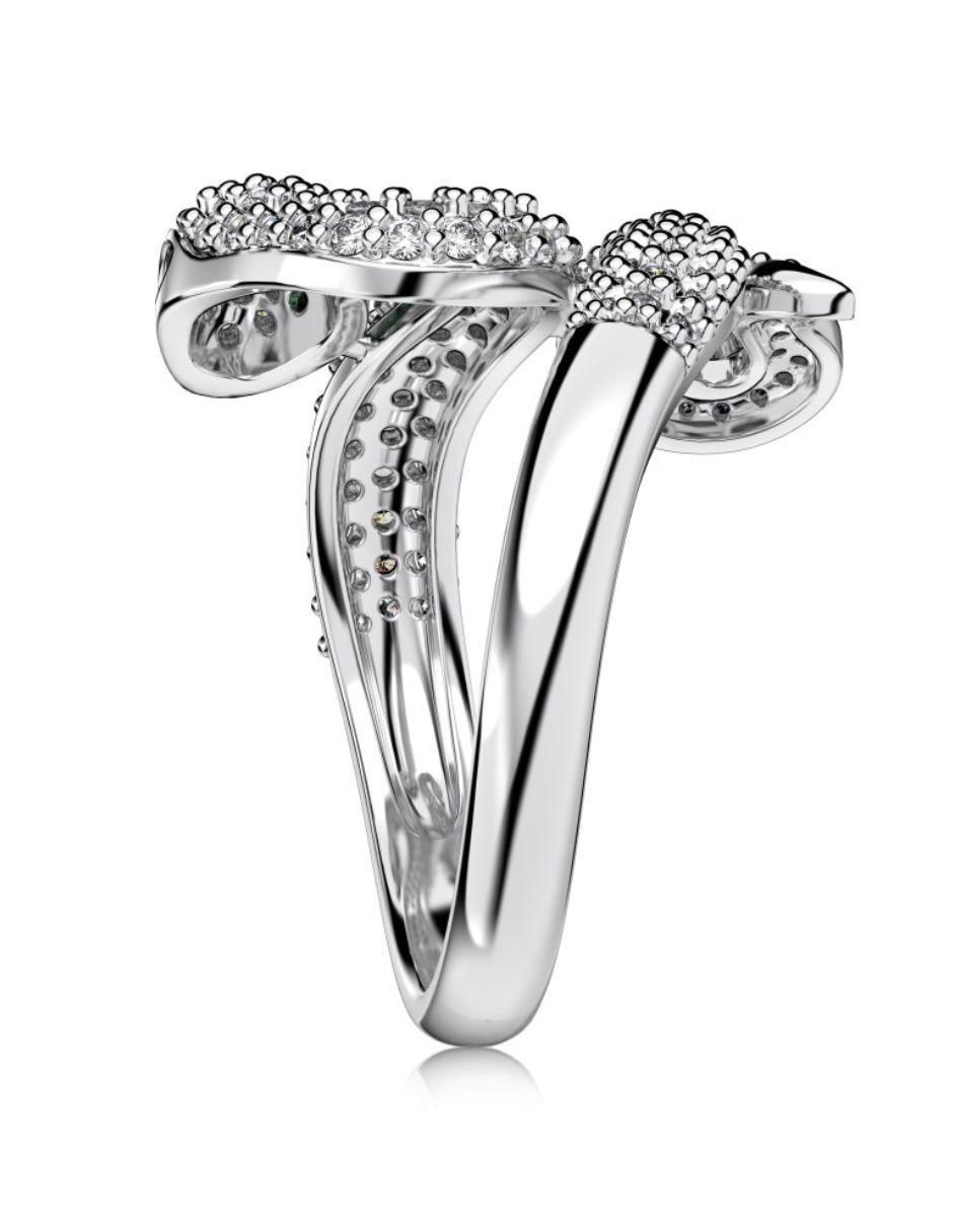 Anillo de serpiente Hebi P 925 de plata zirconia baño de rodio 5