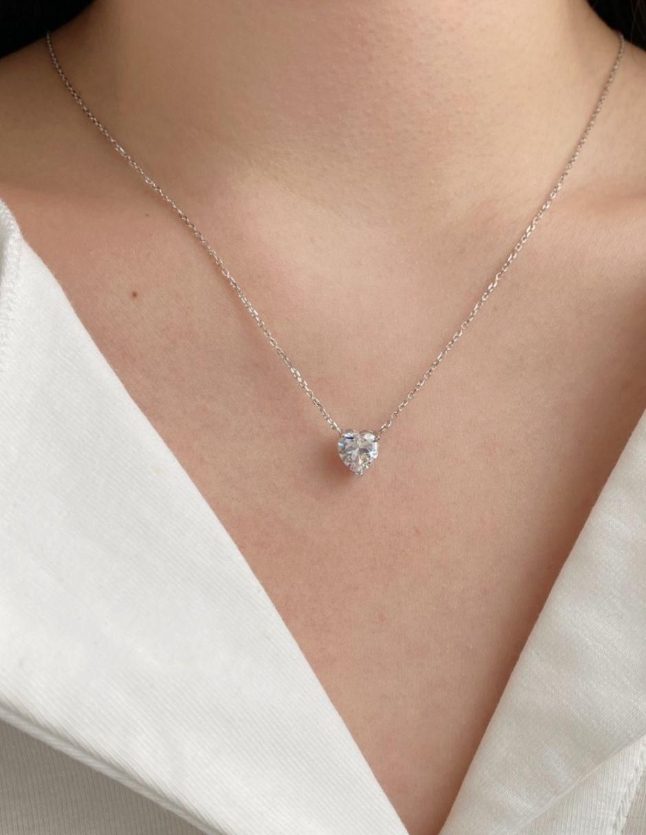 Collar de corazón Lise de plata P 925 4