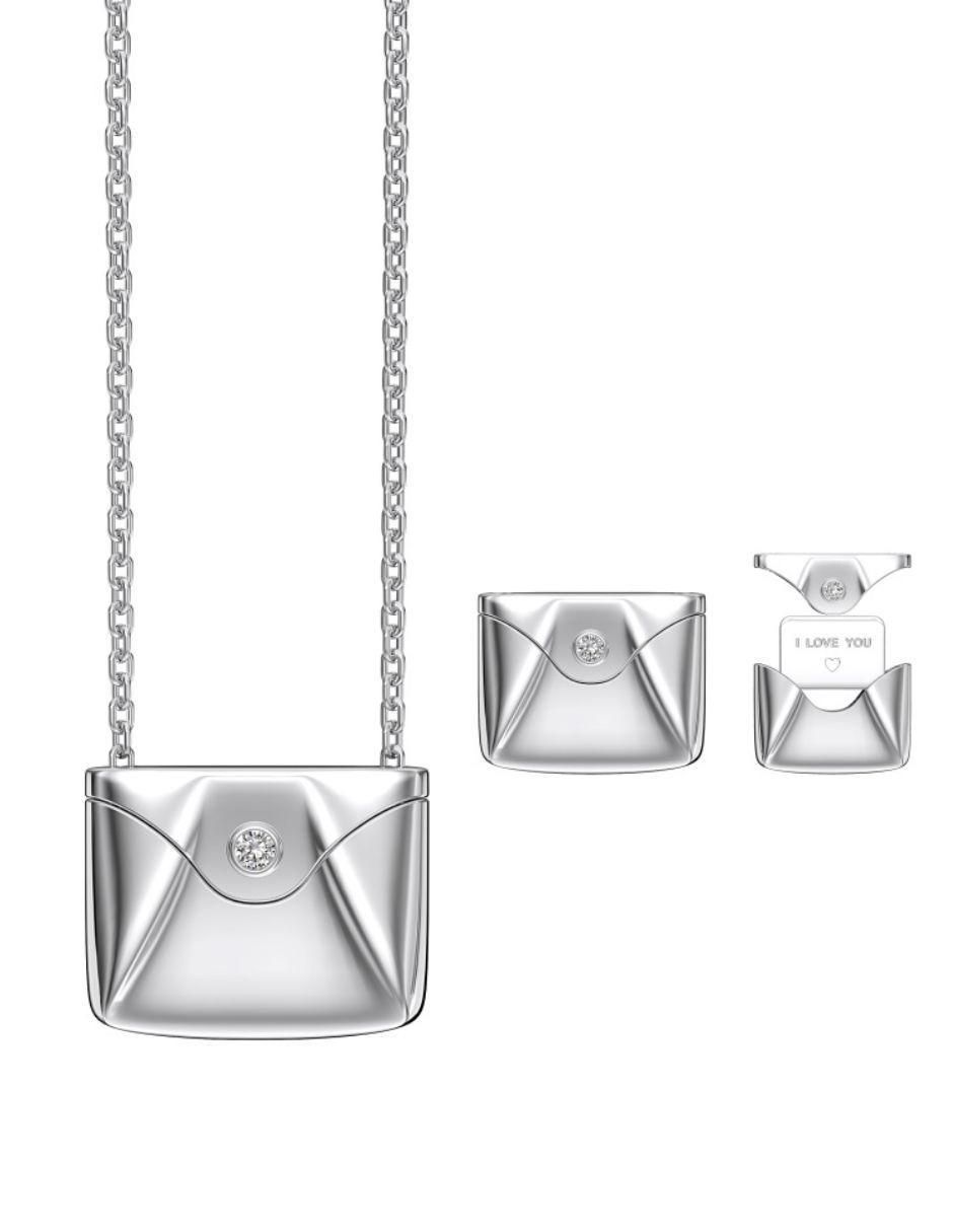 Collar rectangular Iris de plata P 925 Collar rectangular Iris de plata P 925