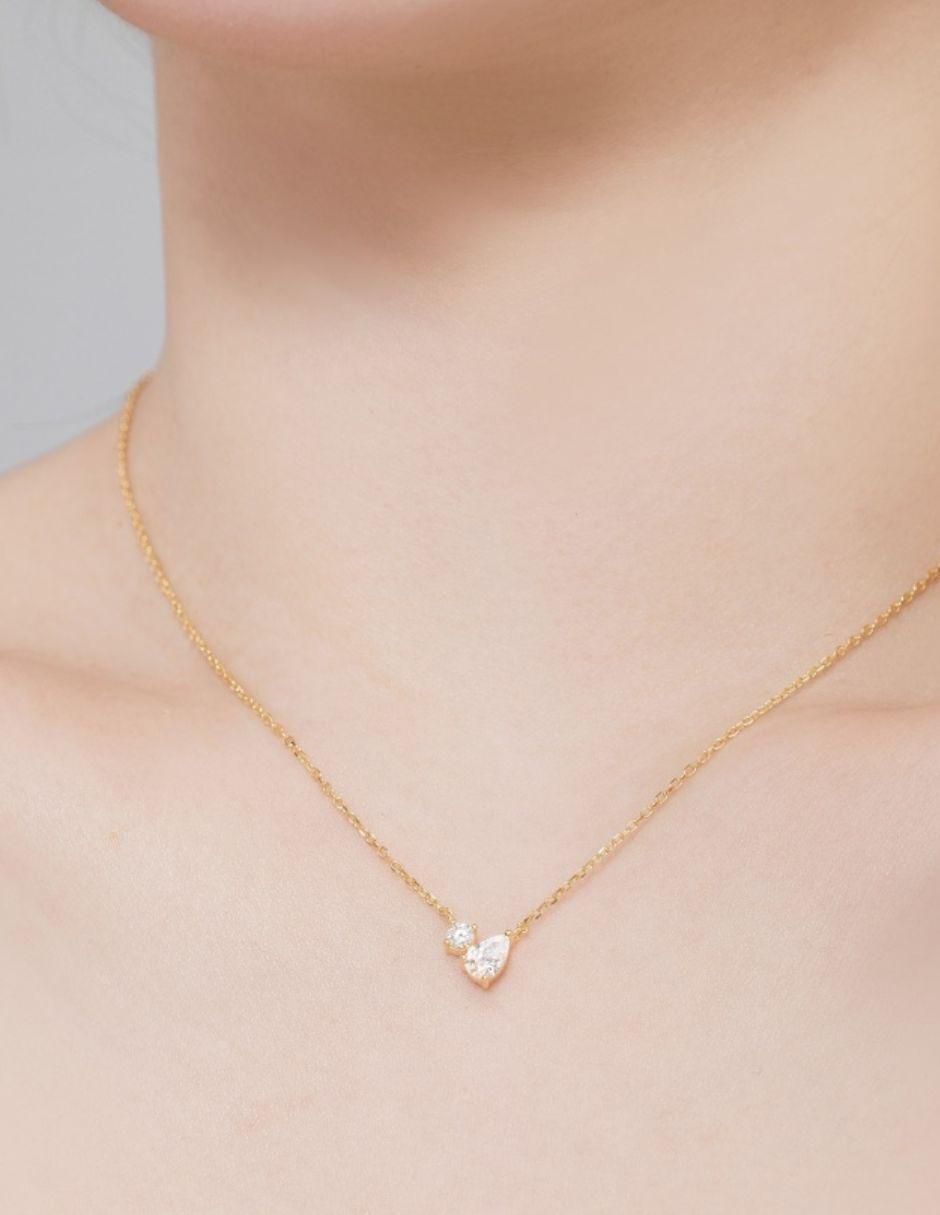 Collar gota Florence Golden de plata P 925 con acabado baño de oro 2