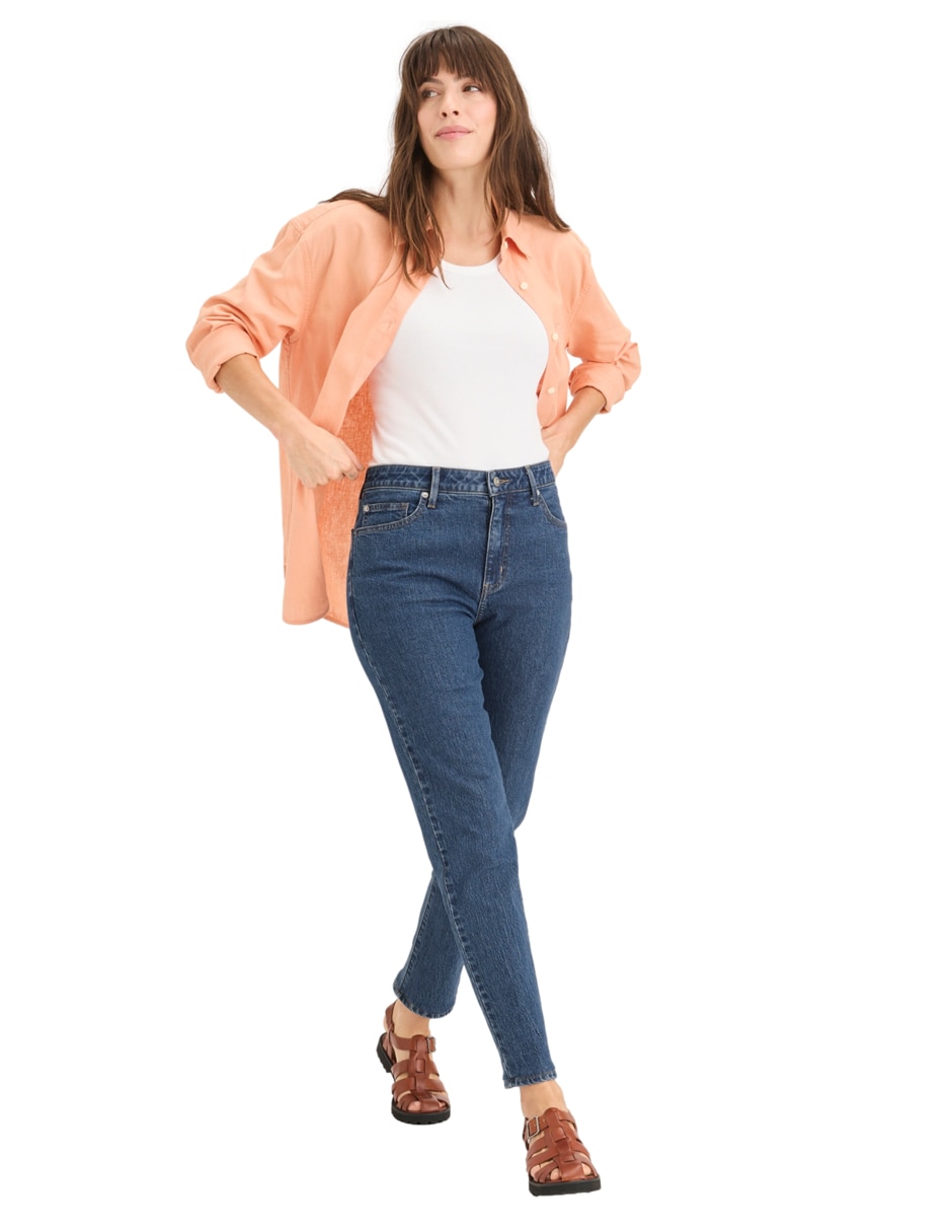 Jeans slim Minna 5 Pocket High Slim corte cintura alta para mujer 4