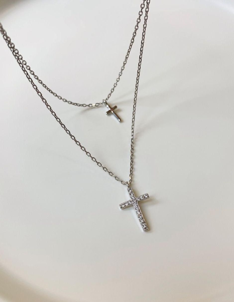 Collar cruz Clemence de plata P 925 2