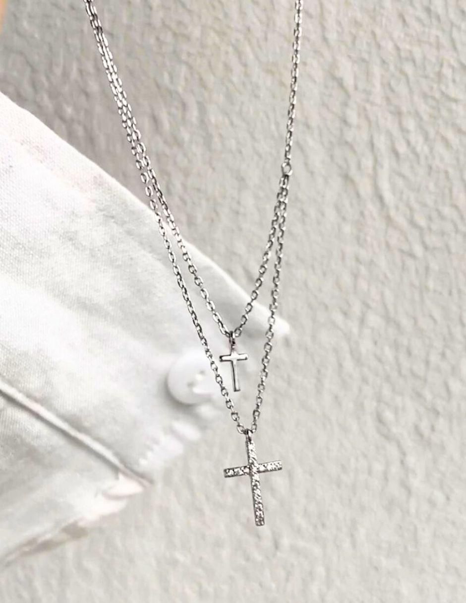 Collar cruz Clemence de plata P 925 6