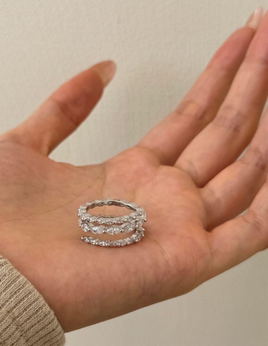 Anillo Haruhi P 925 de plata zirconia baño de rodio