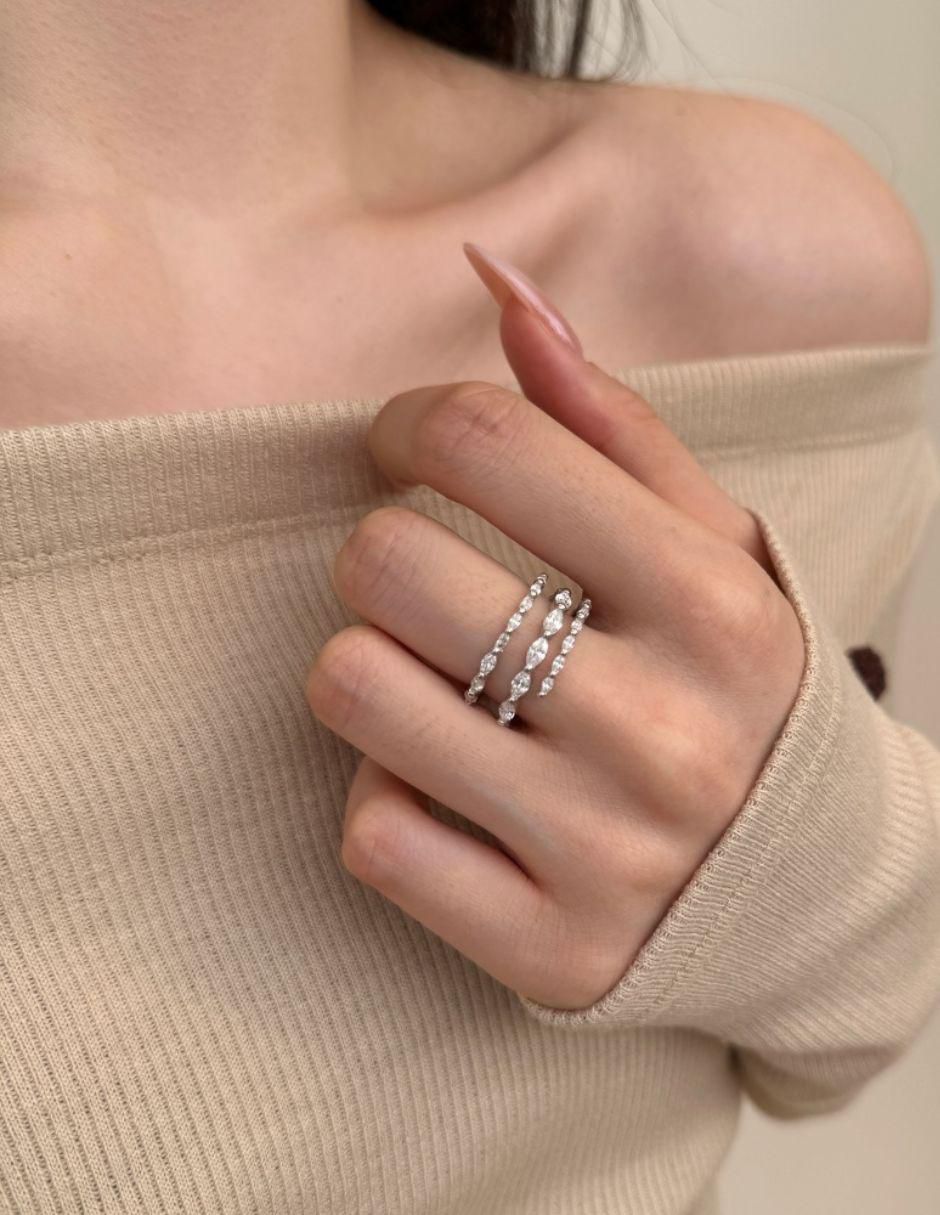 Anillo Haruhi P 925 de plata zirconia baño de rodio
