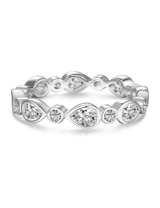 Anillo redondo Kaori P 925 de plata zirconia baño de rodio Anillo redondo Kaori P 925 de plata zirconia baño de rodio