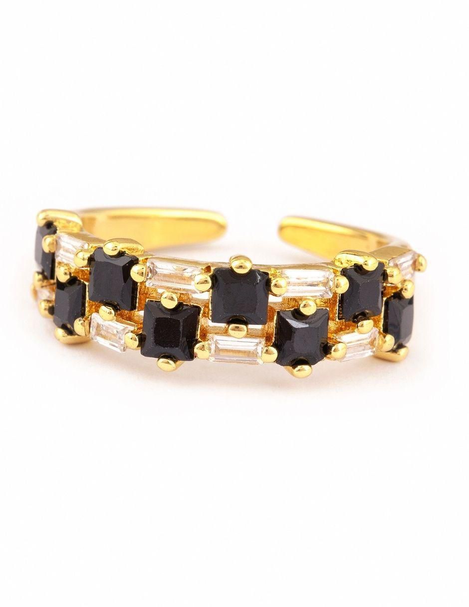 Anillo Brilliance zirconia baño de oro 1