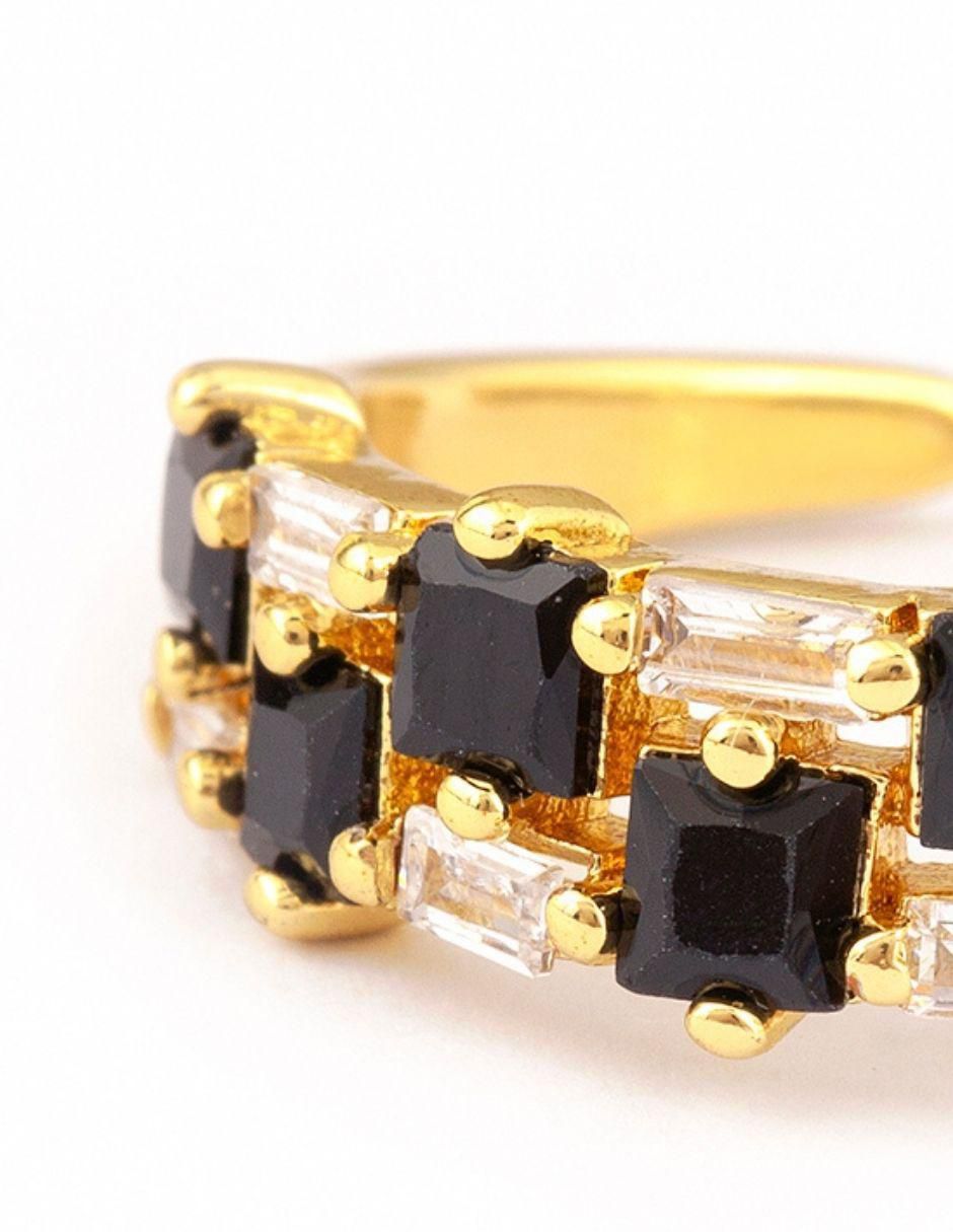 Anillo Brilliance zirconia baño de oro 4