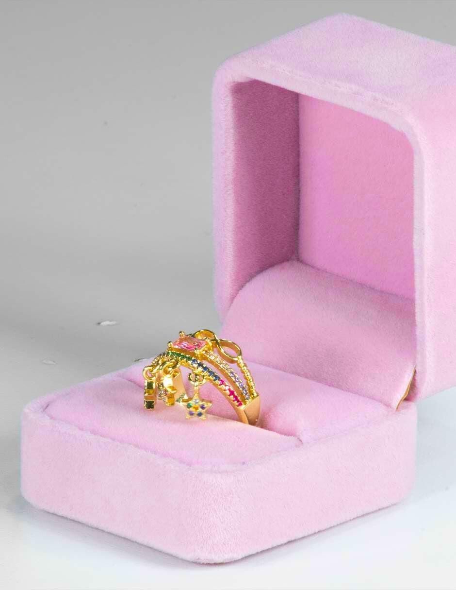 Anillo Stellar 14 k zirconia baño de oro 2