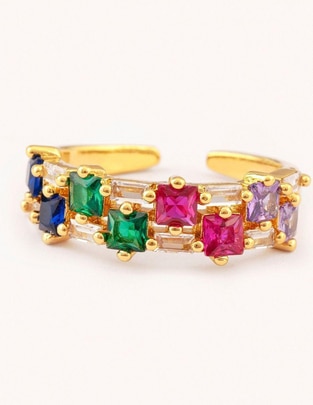 Anillo Ximena 14 k zirconia baño de oro Anillo Ximena 14 k zirconia baño de oro
