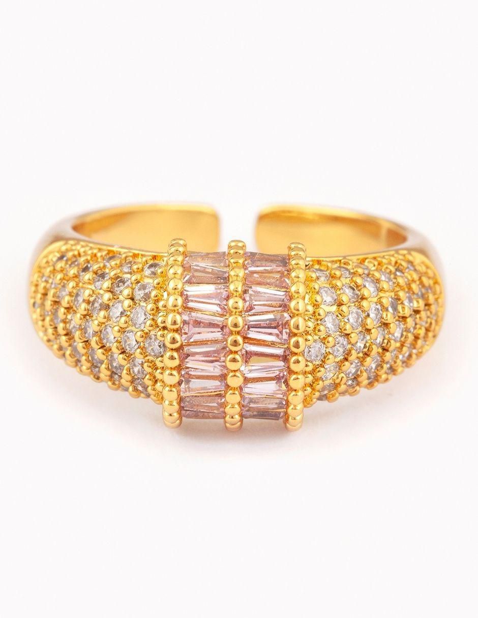 Anillo Imperial Luxe 14 k zirconia baño de oro Anillo Imperial Luxe 14 k zirconia baño de oro