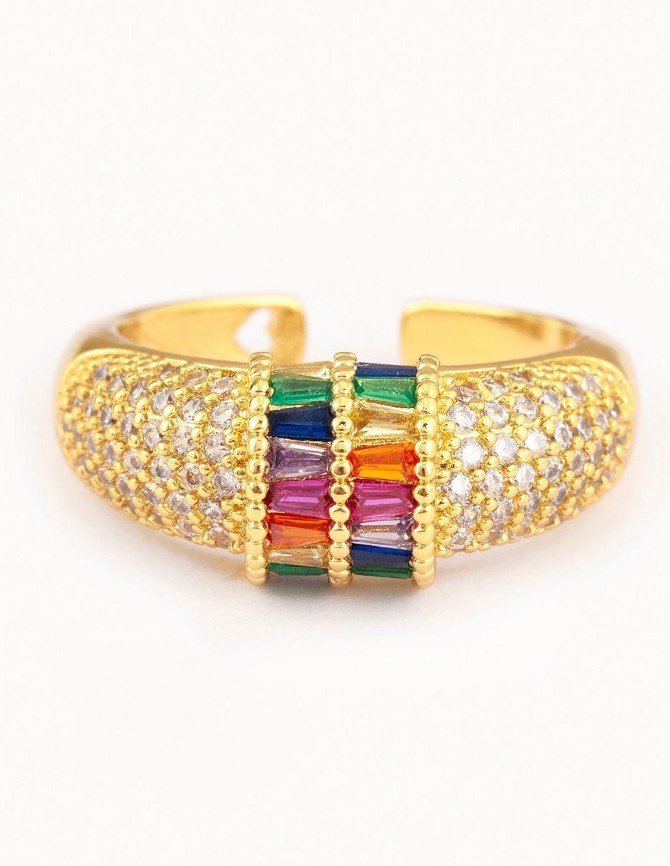 Anillo Imperial Luxe 14 k zirconia baño de oro Anillo Imperial Luxe 14 k zirconia baño de oro