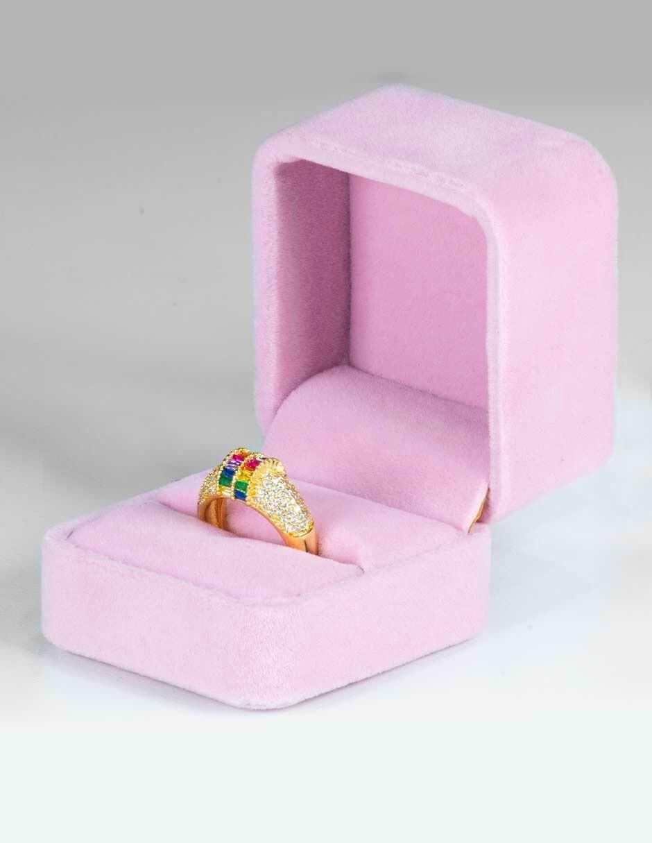 Anillo Imperial Luxe 14 k zirconia baño de oro 2