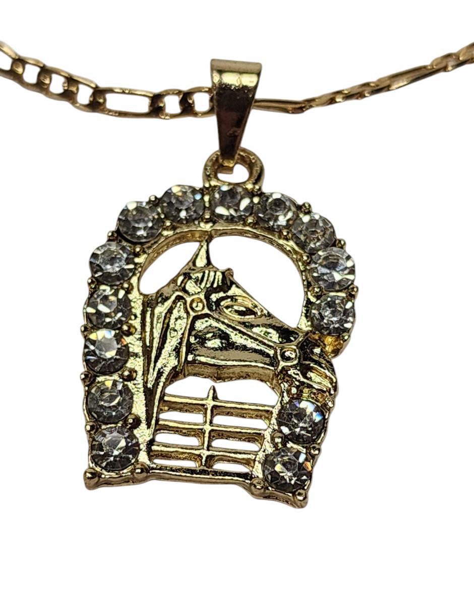 Pulsera de oro laminado con zirconia 14 K Equino acabado brillante 3