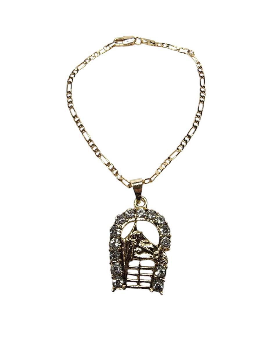Pulsera de oro laminado con zirconia 14 K Equino acabado brillante 4