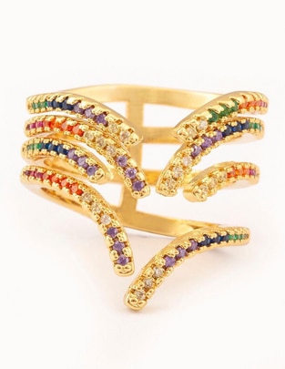 Anillo Brisa zirconia baño de oro Anillo Brisa zirconia baño de oro