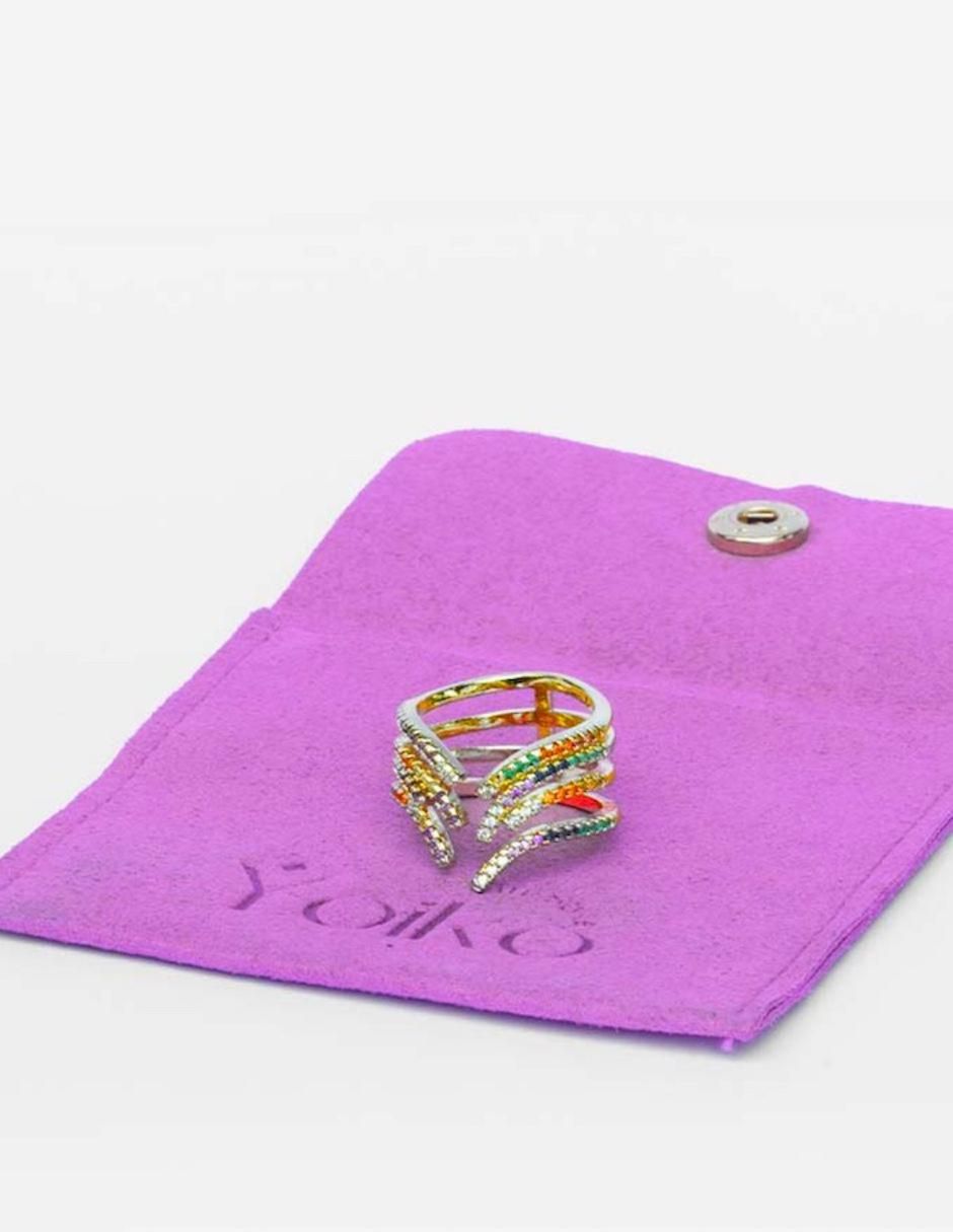 Anillo Brisa zirconia baño de oro 2
