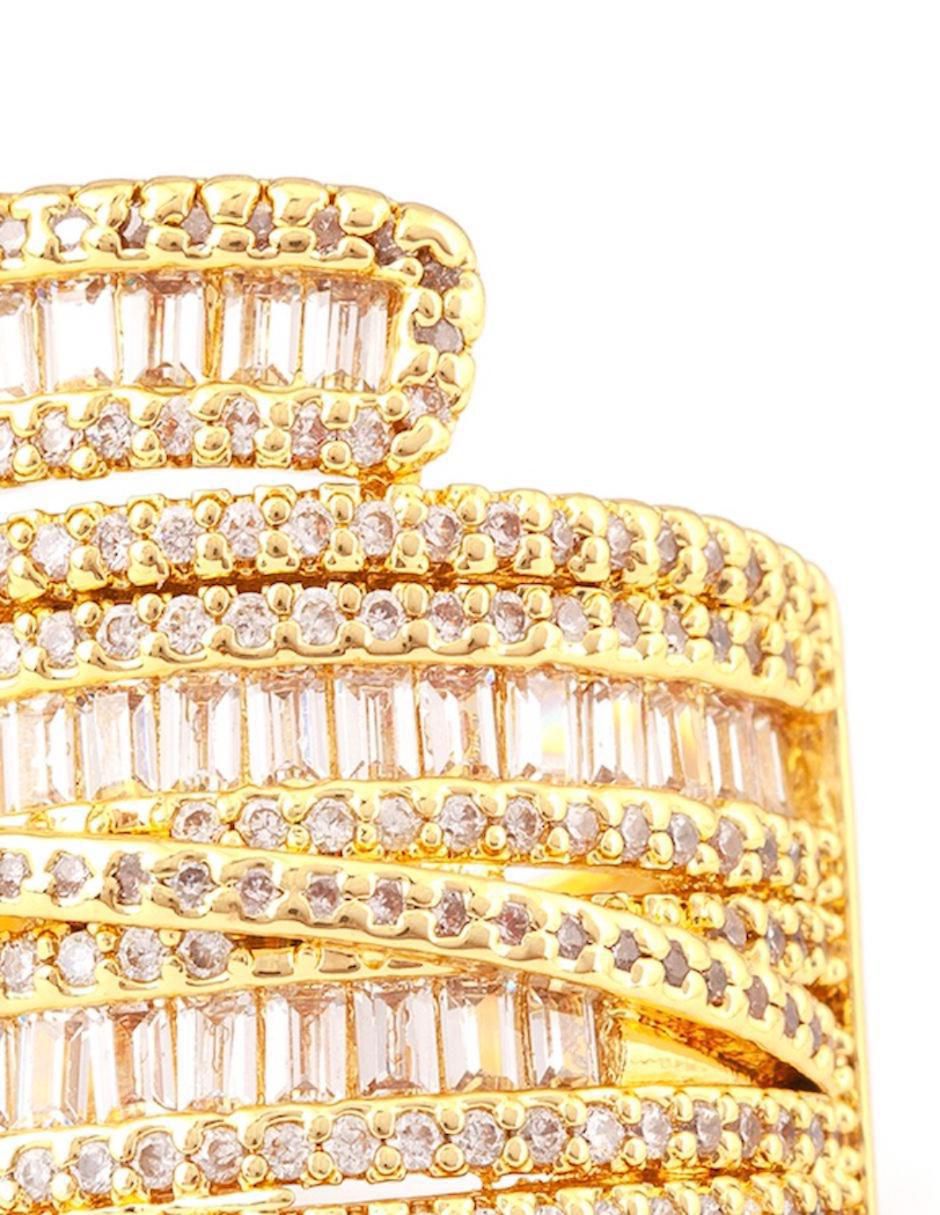 Anillo Diva 18 k zirconia baño de oro 4