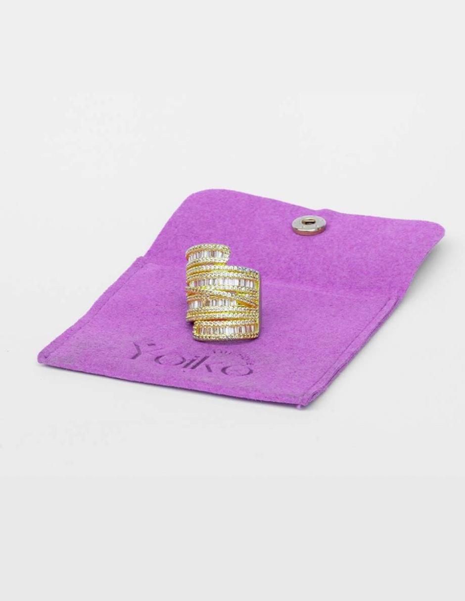 Anillo Diva 18 k zirconia baño de oro 2