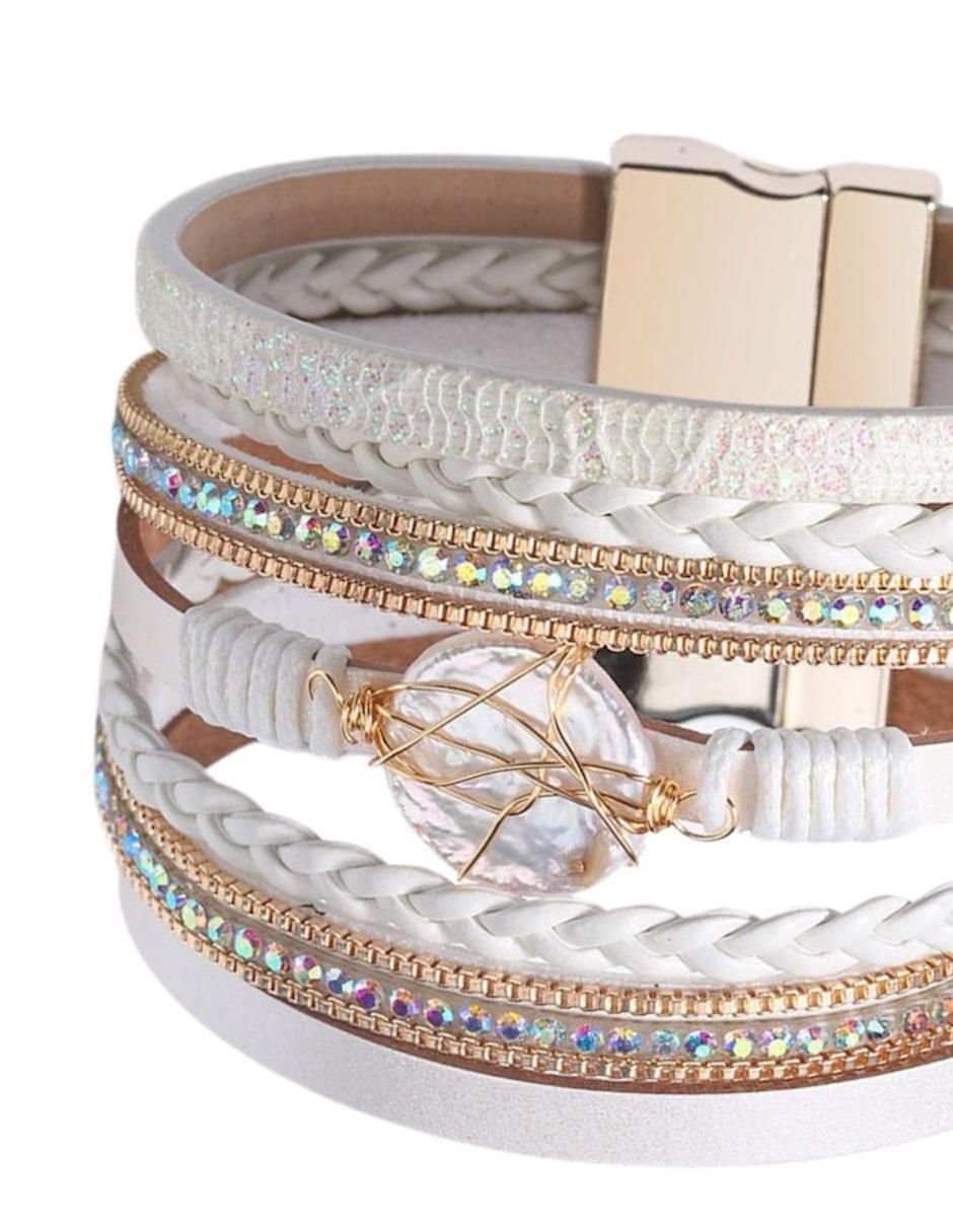 Pulsera con perla Luna Boreal acabado liso 2