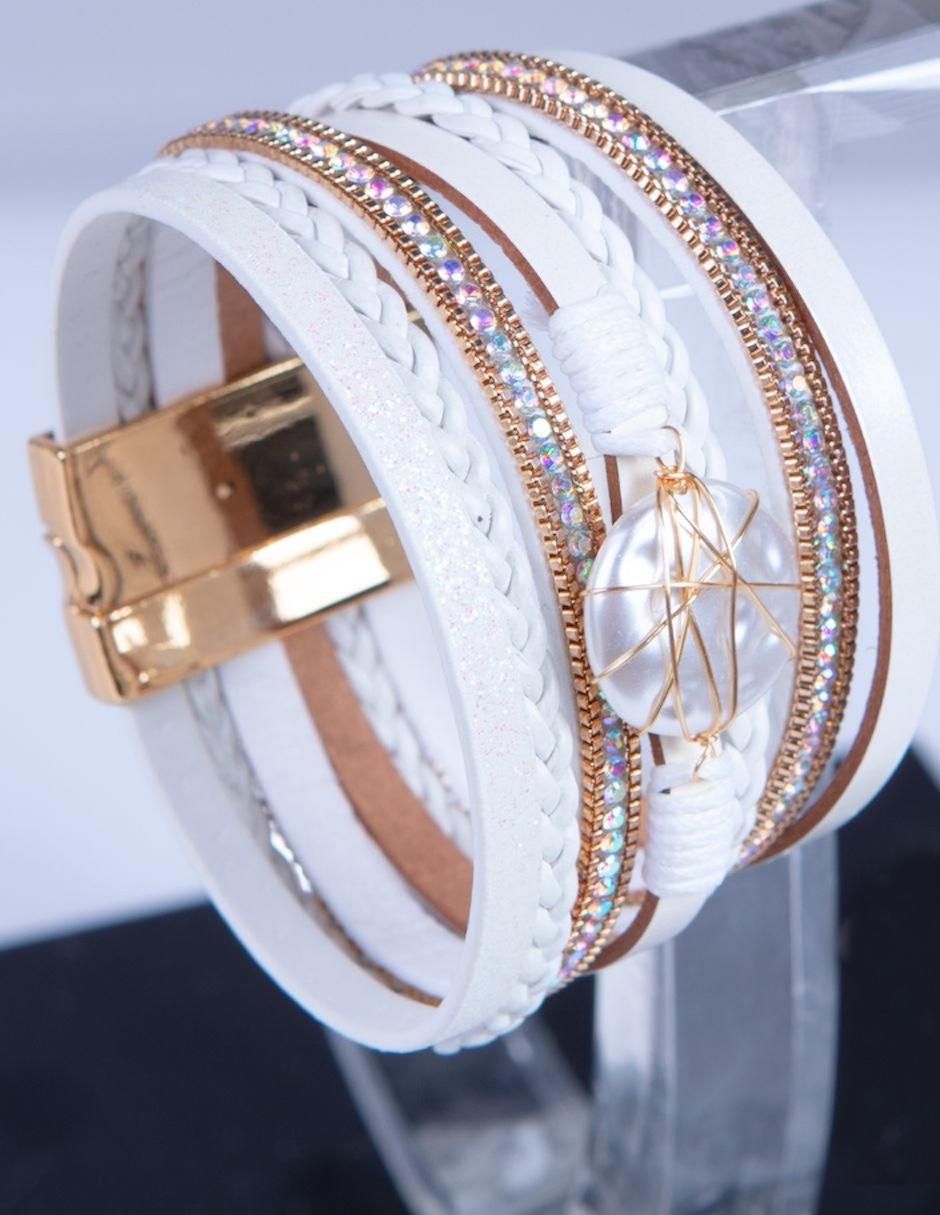 Pulsera con perla Luna Boreal acabado liso 6