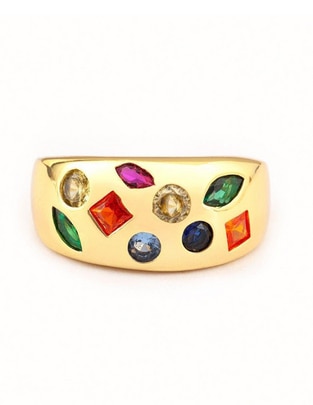 Anillo Bravura Golden zirconia baño de oro Anillo Bravura Golden zirconia baño de oro
