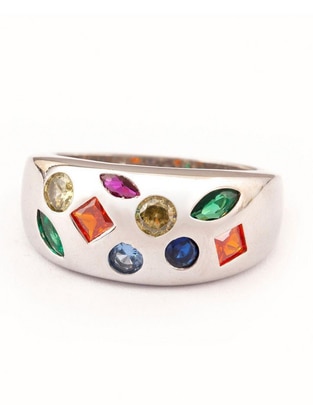 Anillo Bravura zirconia baño de rodio Anillo Bravura zirconia baño de rodio