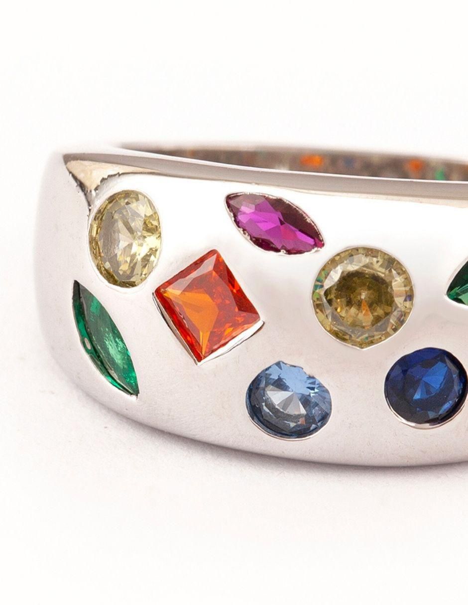 Anillo Bravura zirconia baño de rodio 3