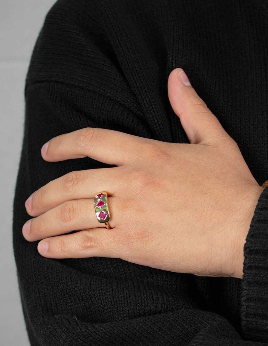 Anillo Eloria Golden zirconia baño de oro