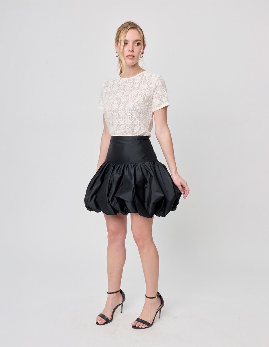 Falda mini cintura alta