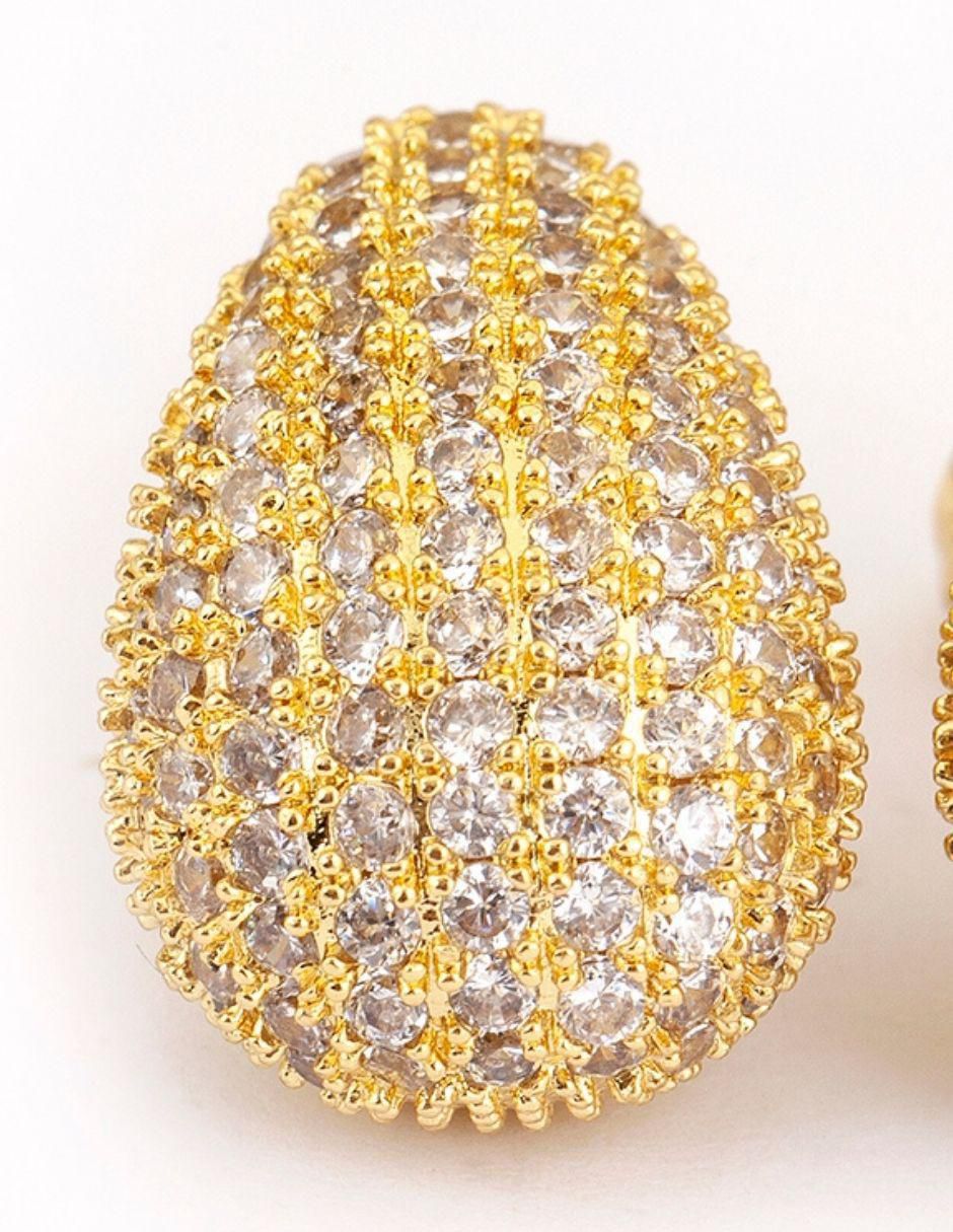 Broqueles de gota con acabado baño de oro 18 K 2
