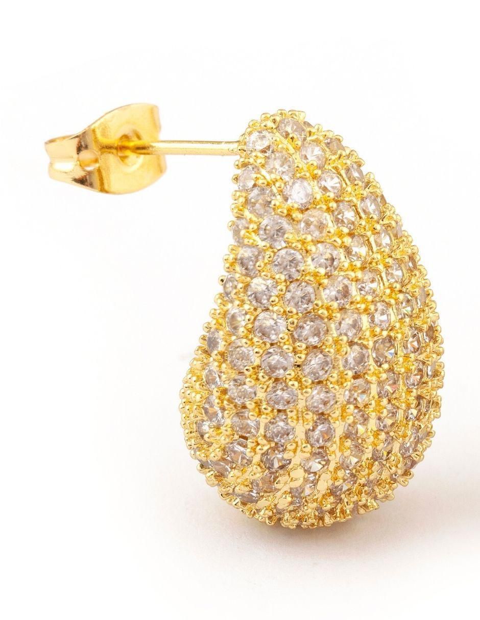 Broqueles de gota con acabado baño de oro 18 K 3