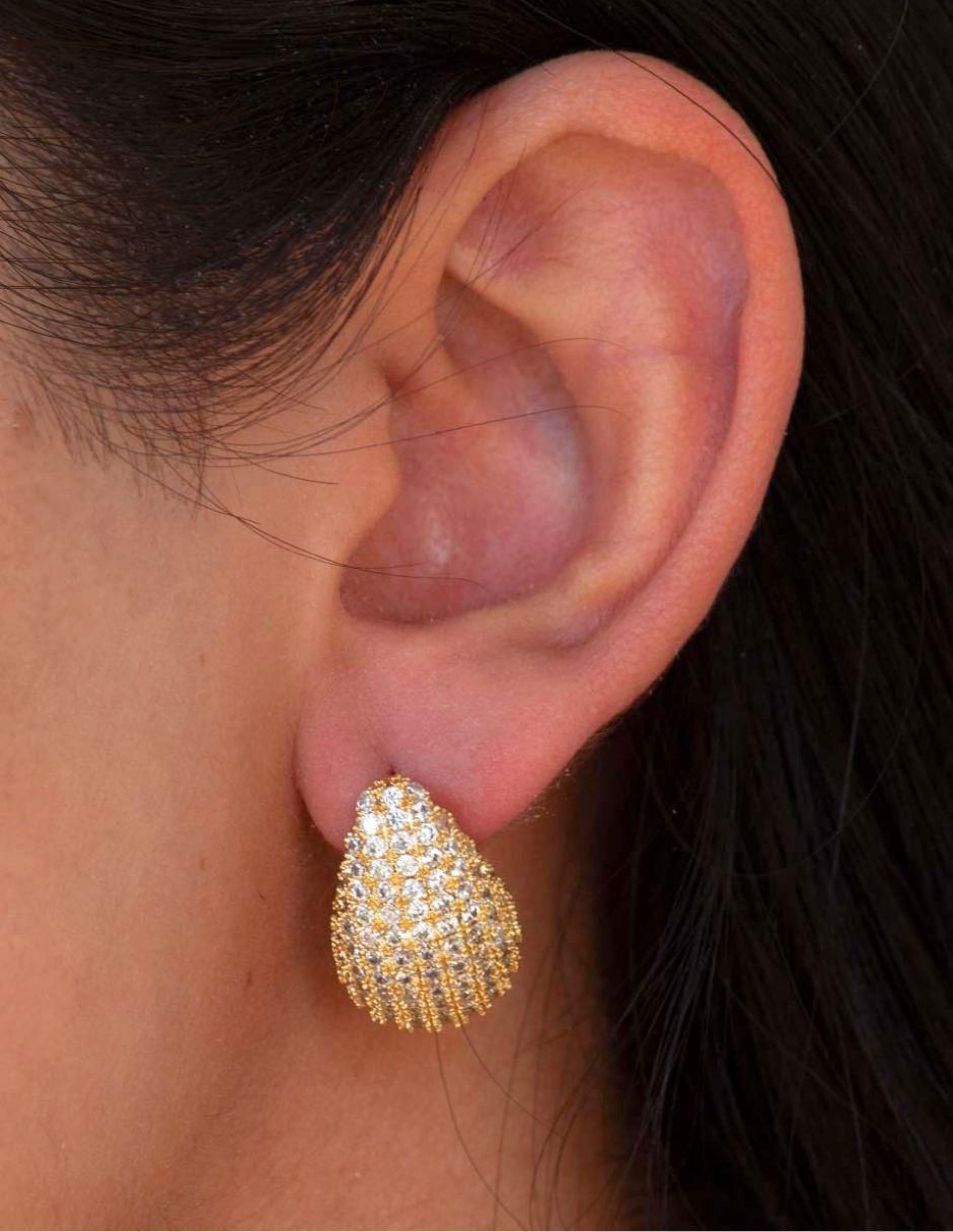 Broqueles de gota con acabado baño de oro 18 K 4