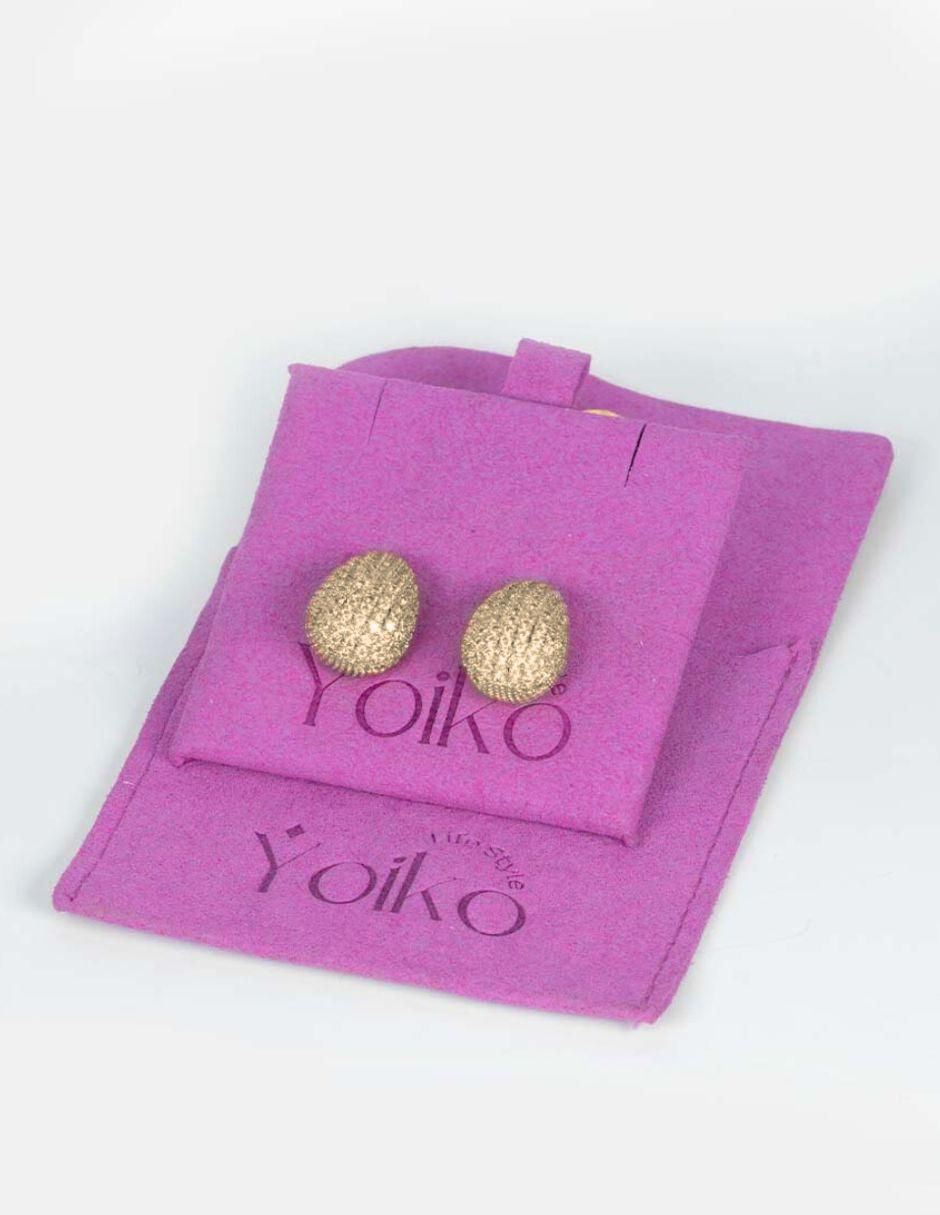 Broqueles de gota con acabado baño de oro 18 K 6