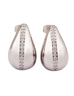 Broqueles de gota con acabado baño de rodio Broqueles de gota con acabado baño de rodio