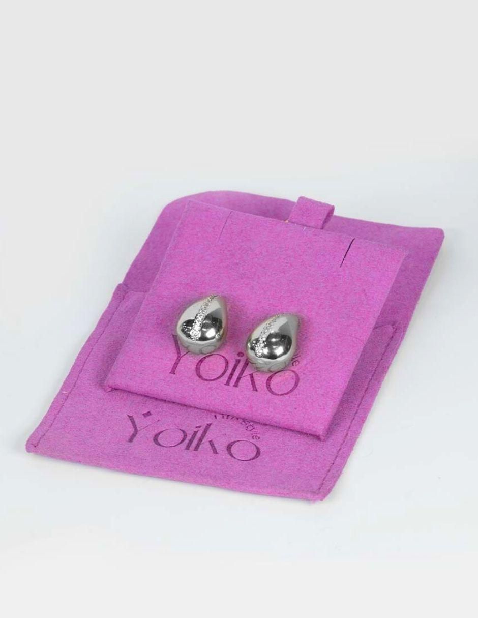 Broqueles de gota con acabado baño de rodio 5