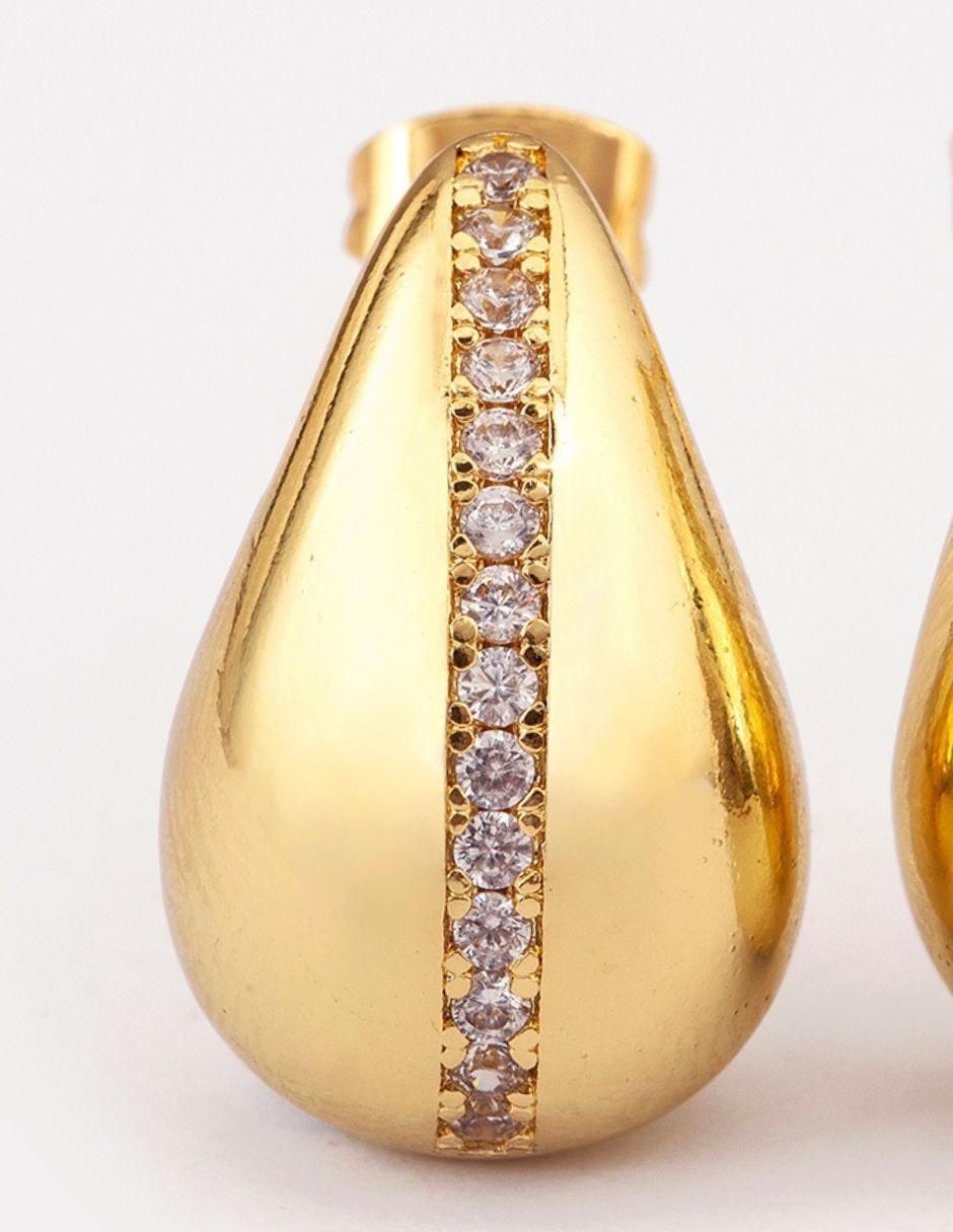 Broqueles de gota con acabado baño de oro 18 K 2