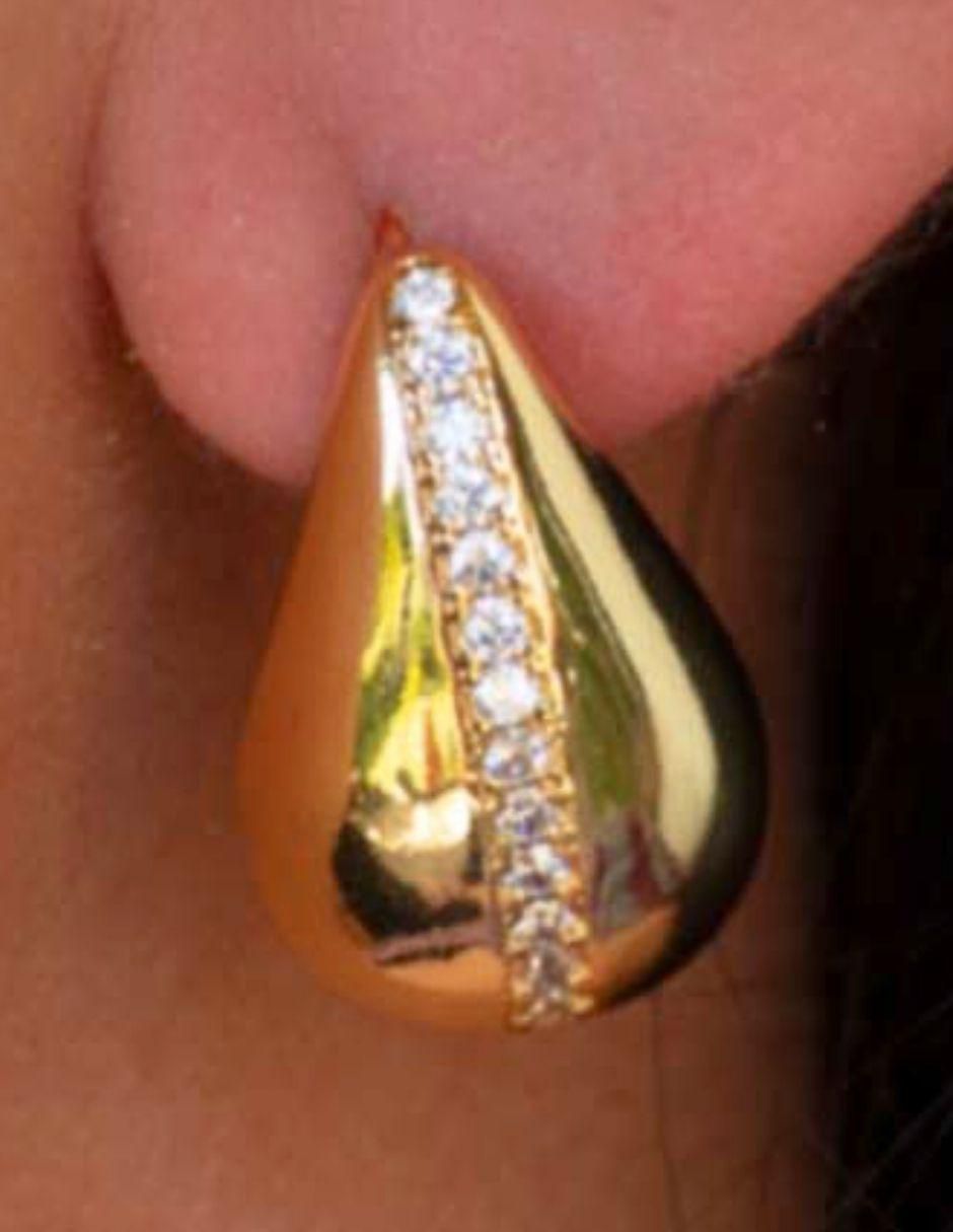 Broqueles de gota con acabado baño de oro 18 K 4