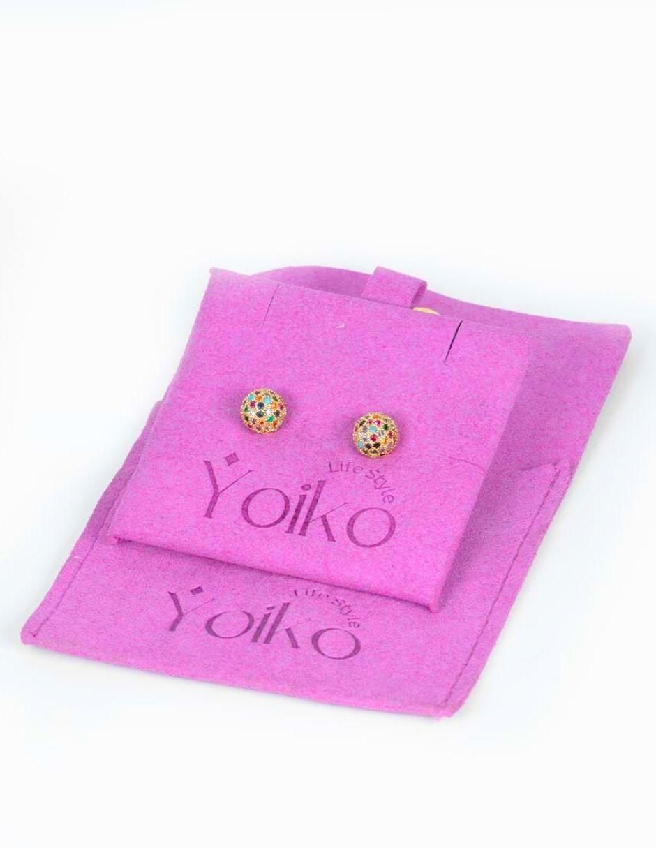 Broqueles redondos Glaxia Viva con acabado baño de oro 18 K 5
