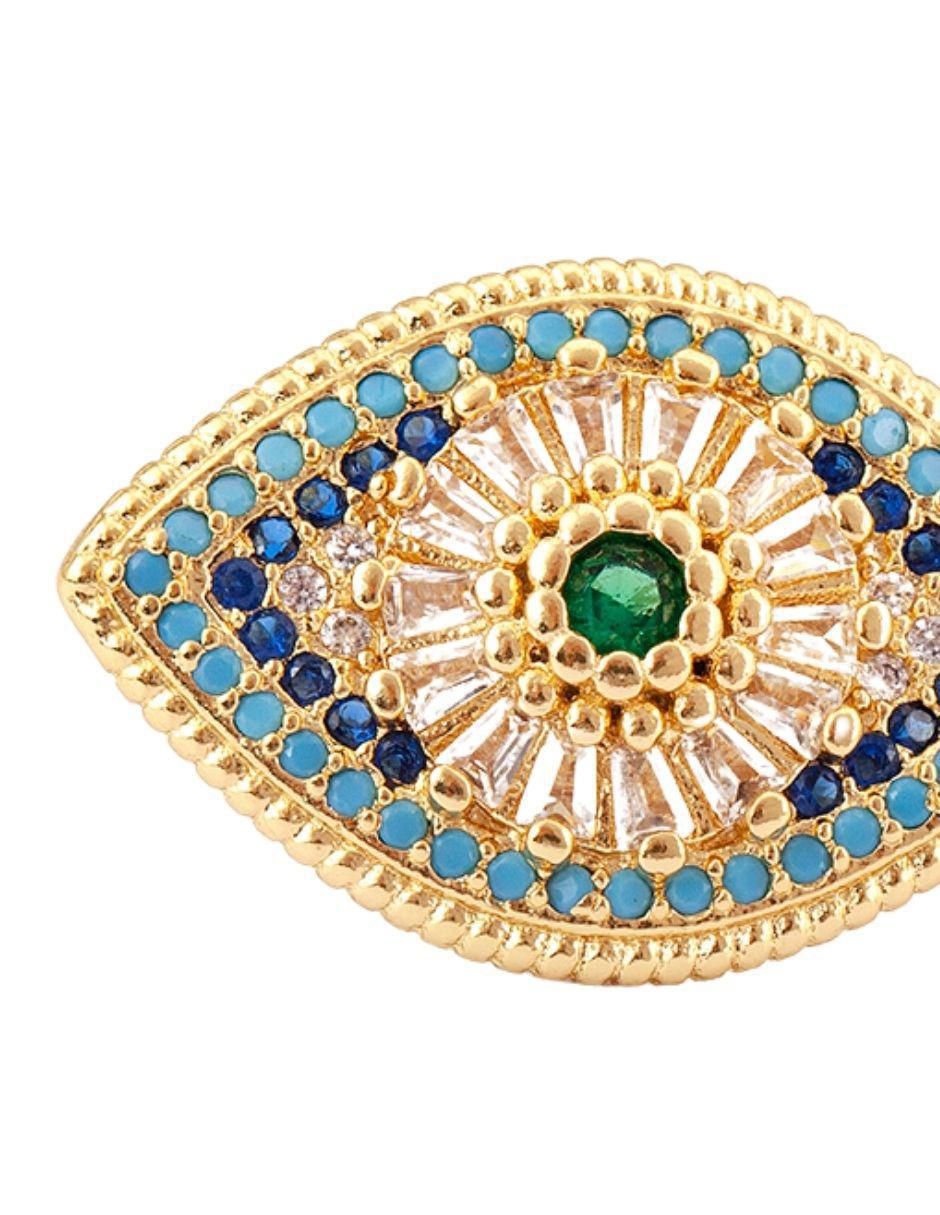 Broqueles de ojo con acabado baño de oro 18 K 2