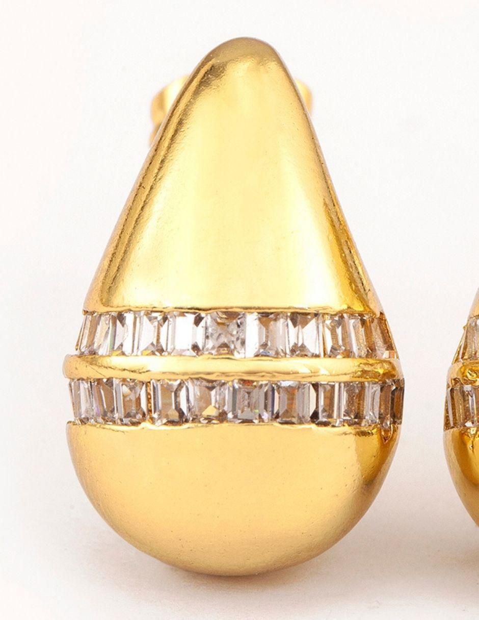 Broqueles de gota con acabado baño de oro 18 K 2