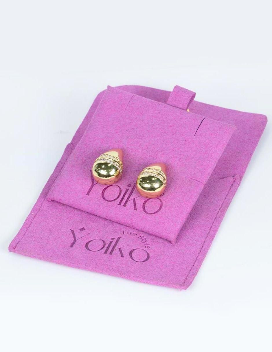 Broqueles de gota con acabado baño de oro 18 K 5