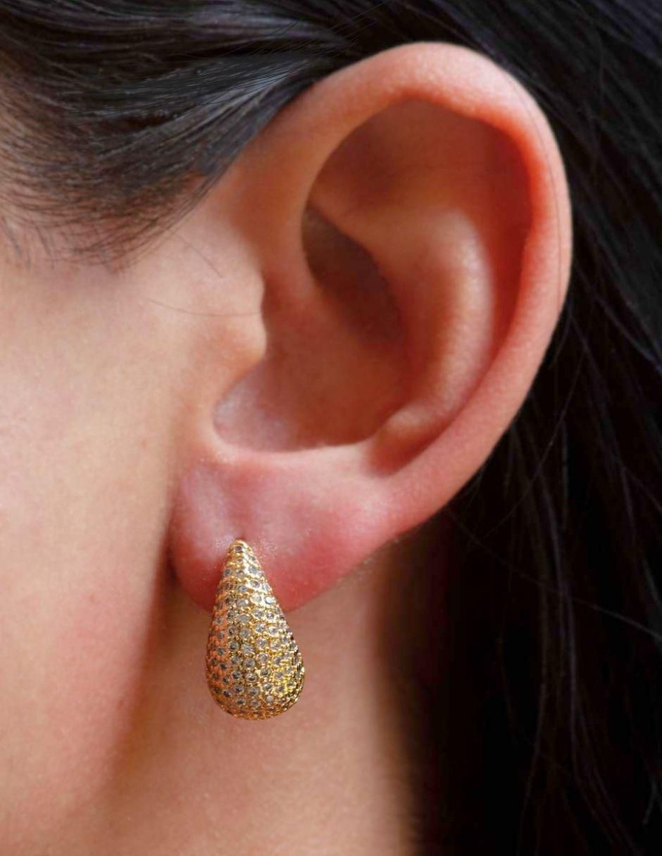 Broqueles de gota con acabado baño de oro 18 K 3